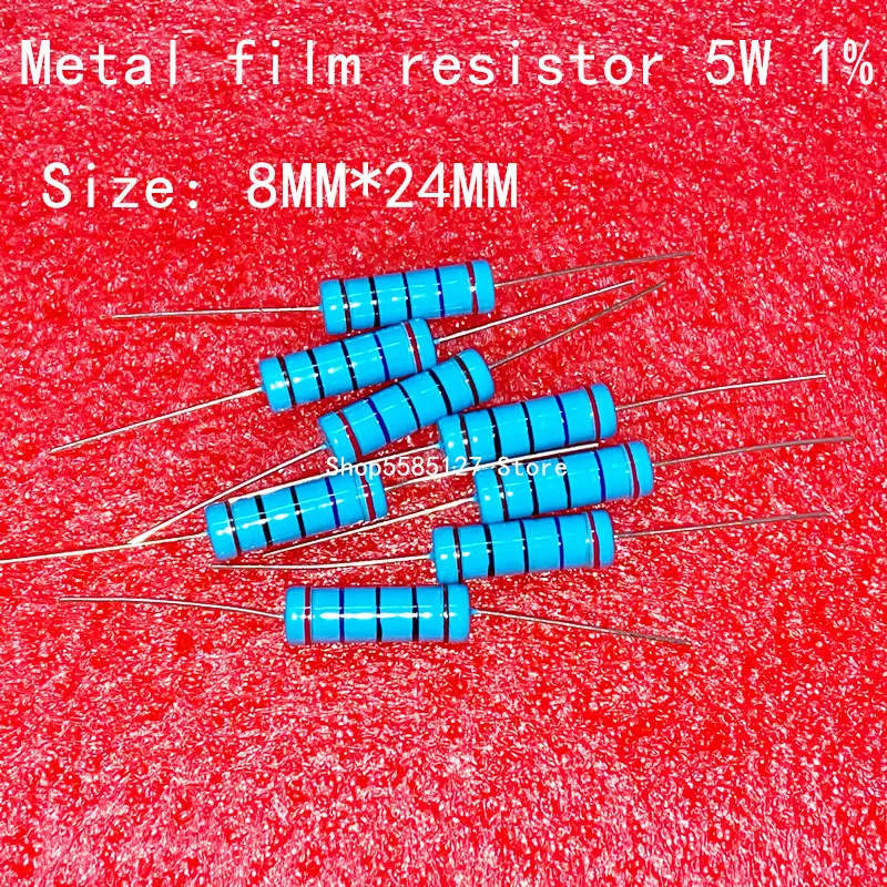 5CS 5W Metal film resistor 1% 0.1R ~ 3.9M 1R 4.7R 10R 22R 33R 47R 1K 4.7K 10K 100K 1 4.7 10 22 33 47 4K7 ohm 1M 5WMetal | Электронные