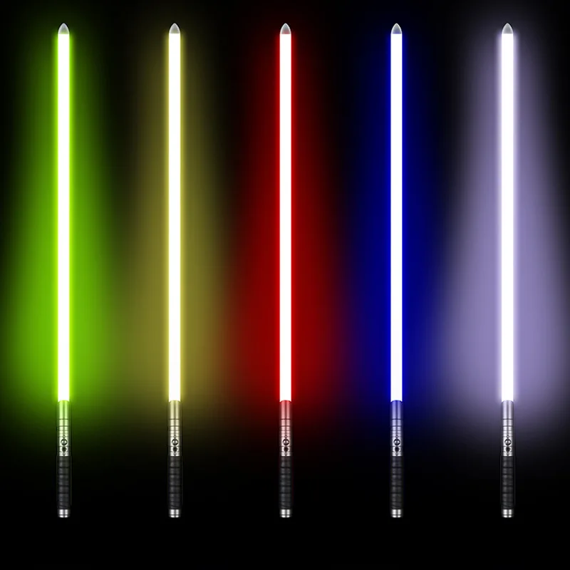 cumpleaños Star Wars Sable luz 2 en 1 Espada láser LED Espadas láser Recargables con Efectos de Sonido 7 Colores Que cambian la luz Carga USB para Navidad Halloween 