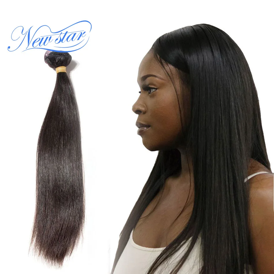 

New Star Hair Peruvian Straight Virgin Hair Weaving Natural Color 1/3/4 Piece 100% Unprocessed 10A Human Raw Hair Weft Bundles