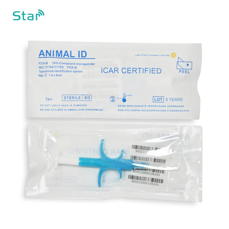 RFID PET 1 4*8 мм мини животное микрочип pet шприц FDX B ISO11784/5 134 2 khz инжектор чип для