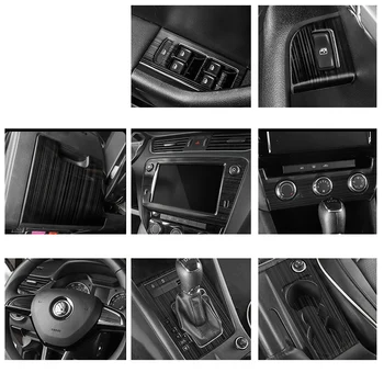 

Lsrtw2017 Car Central Control Gear Window Control Panel for Skoda Octavia Interior Accessories 2015 2016 2017 2018 2019 2020