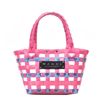 

Picnic Small Knited Bag Summer Rainbow Color Sweet Little Outdoor Food Lunch Bag