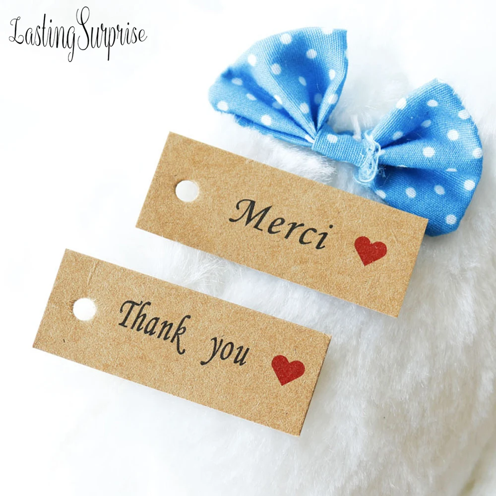 100 шт. подвесные ярлыки из крафт бумаги Thank You With Love|Украшения своими руками для