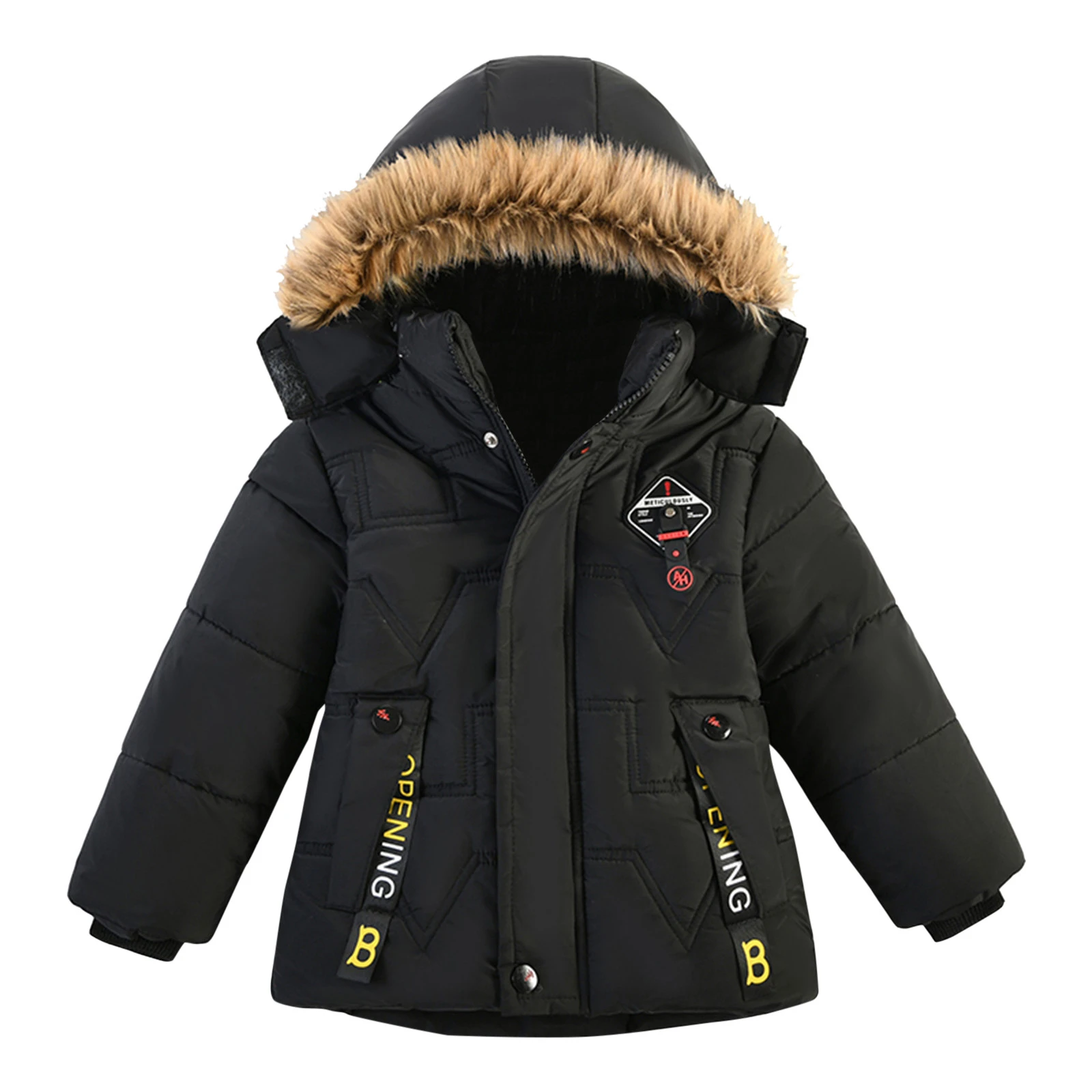 Chaqueta de moda para niños de 1, 2 y 3 años, abrigo de invierno, chaqueta cálida con capucha, ropa para niños, prendas de de abrigo para bebés|Chaquetas abrigos| - AliExpress