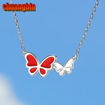

100% genuine S925 sterling silver creative design butterfly necklace female Japanese and Korean fashion clavicle chain