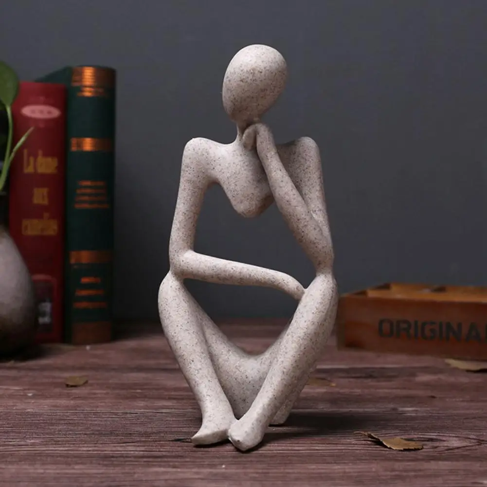 

New Resin European Style Abstract Thinker Statue Sculpture Figurine Office Home Decor