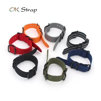 

Heavy Duty Black Ring Buckle Premium Nylon Strap Military Quality Watch Replacement Band for 18MM 20MM 22MM 24MM Width Watch
