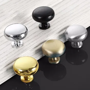 Metal Door Knobs and Handle for Kitchen Cabinet Handle Round Wardrobe Drawer Pulls Solid Drawer Knobs Furniture Hardware