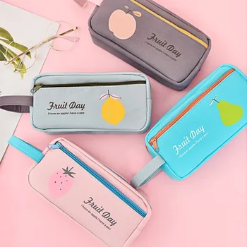 

Fruit Stationery Bag Student Stationery Pencil Pouch High Capacity Pencil Bag Double Layer Pencil Case School Office Supplies