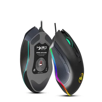 

HXSJ A866 7-Color LED Fiber USB Wired Mouse For Computer Game Professional Gamer 6400DPI 32 Inches Per Second