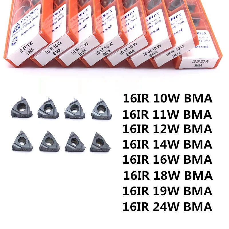 

10pcs 16IR 10W 11W 12W 14W 16W18W19W24W BMA high quality threaded tungsten steel turning carbide insert CNC lathe milling cutter