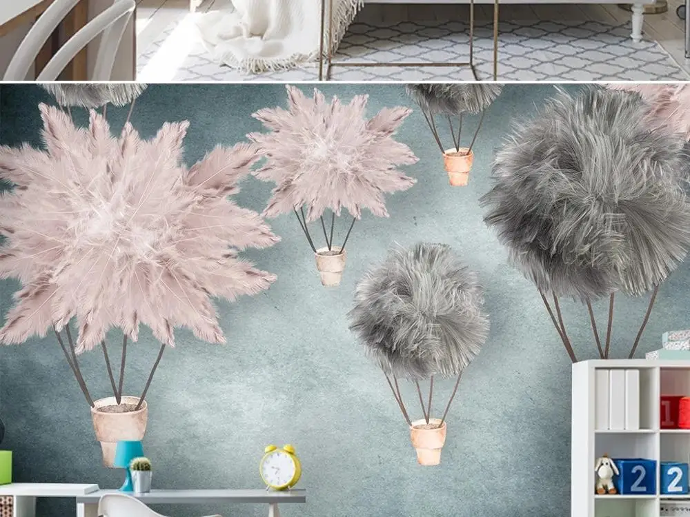 

5D embossedNew Custom large mural 3D wallpaper cartoon Nordic abstract balloon children's bedroom mural TV back wall decor deep