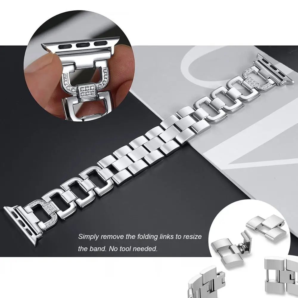 Уникальный D Link Модный Ювелирный дизайн полосы для Apple Watch 5/4 Bling Band совместимый iWatch