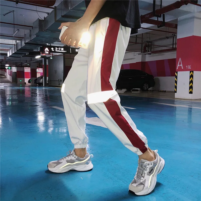 

Korean-style Loose-Fit Trend Casual Reflective Pants Hong Kong Style New Style Skinny Capri Pants Autumn Thin Teenager Men's Tro