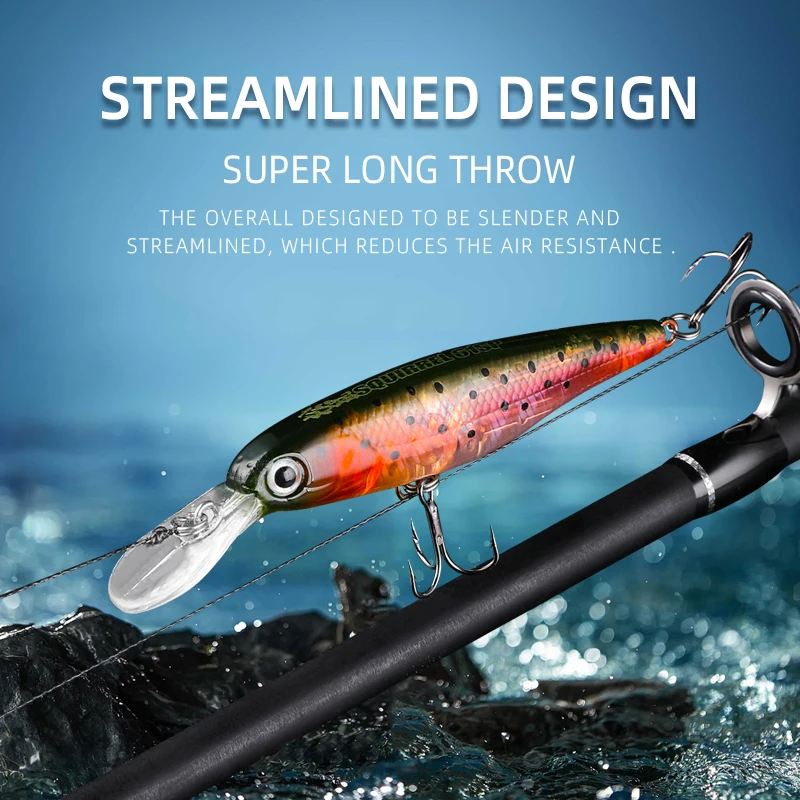 61mm 4.6g Fixed Weight Fishing Lures Minnow Crank Artificial Bait Tackle