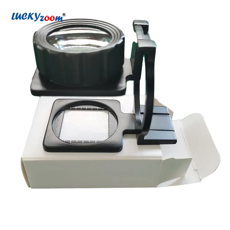 Scale Table Magnifier 15X Magnifying Glass Cloth Textile Fabrics Inspection Folding Magnifier Optical Glasses Len Jewelry Loupe