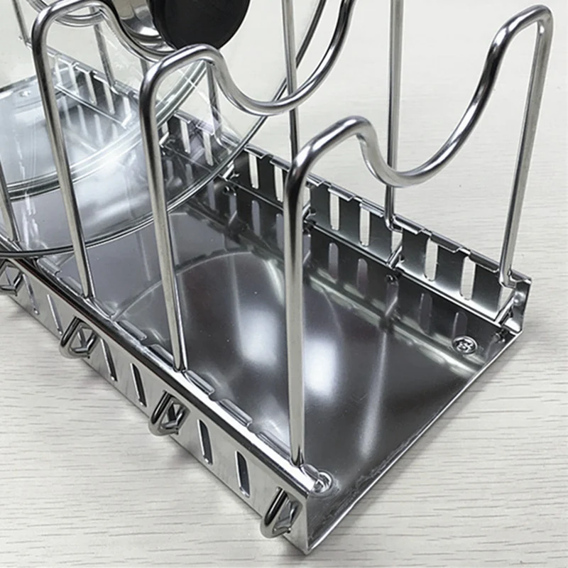  304 Stainless Steel Adjustable Rack Pot Lid Pan Shelf Dish Drainer Shelves Multifunctional Organize