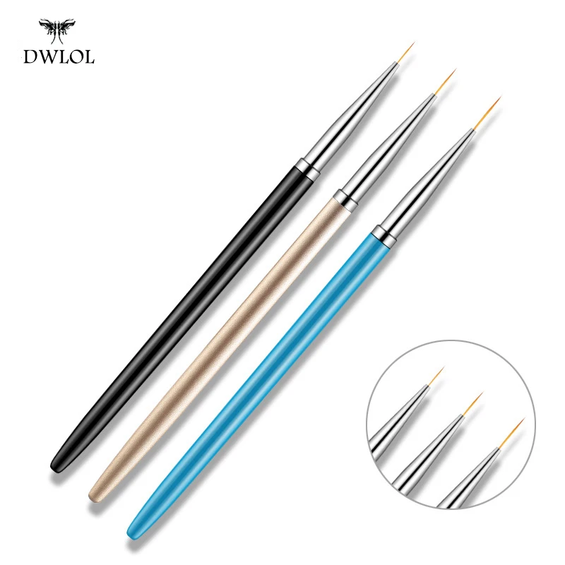 Nail Art Line Painting Brush 3pcs/set DIY Acrylic UV Gel Brushes Drawing Flower Grid Manicure Tools | Красота и здоровье