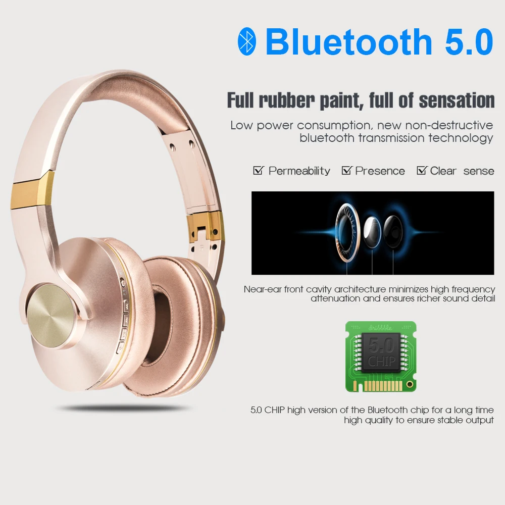 Беспроводные Bluetooth наушники, Портативная колонка, Hi-Fi, бас, стерео звук с микрофоном