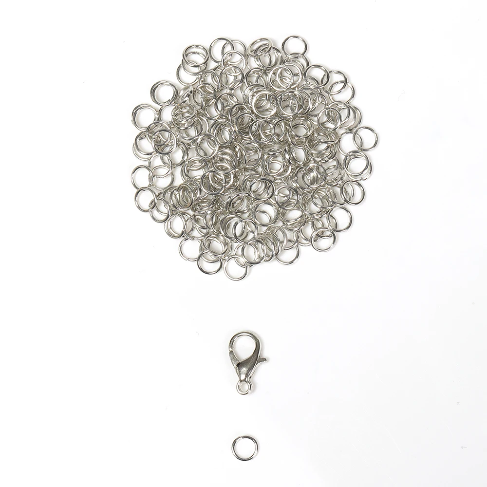 

Set 200pcs Open Circle Jump Rings and 100pcs Lobster Clasp Hook DIY Necklace Bracelet Jewelry Making Accessories Wholesale