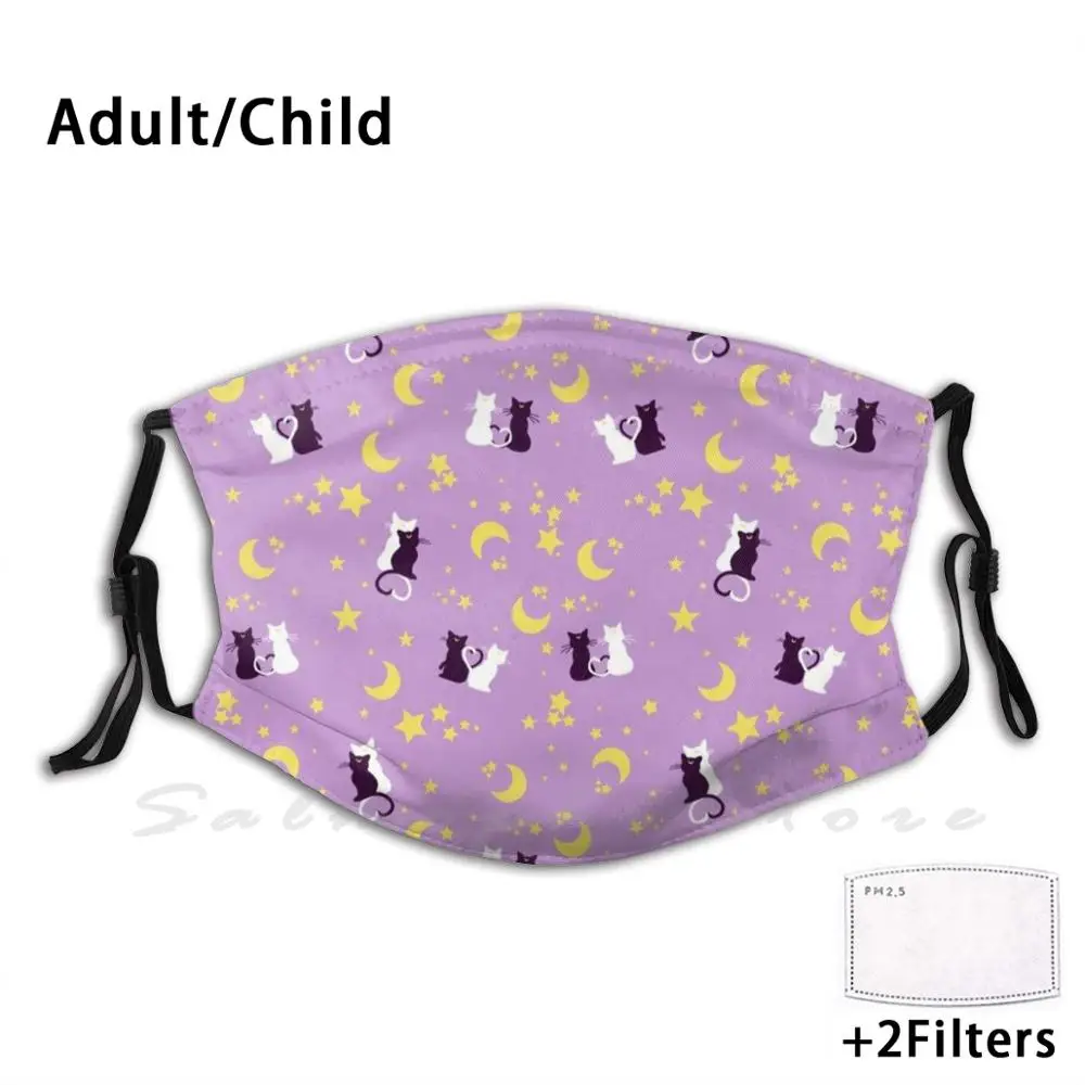 

Mask Moon Kitties Lavender Sailor Moon Moon Kitty Artemis Luna Pastel Kawaii
