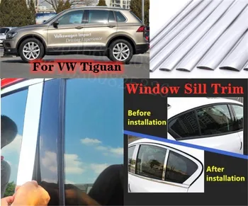 

Puou high-quality Car Full Window Pillar Trim Cover Stainless Steel Chrome Decoration For Volkswagen Tiguan 2010-16 Car Styling