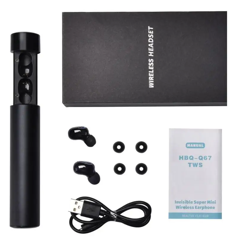 Мини Bluetooth наушники 5,0 с двойным микрофоном Q67 TWS беспроводные наушники 3D стерео спортивные водонепроницаемые наушники гарнитура для автоматического сопряжения