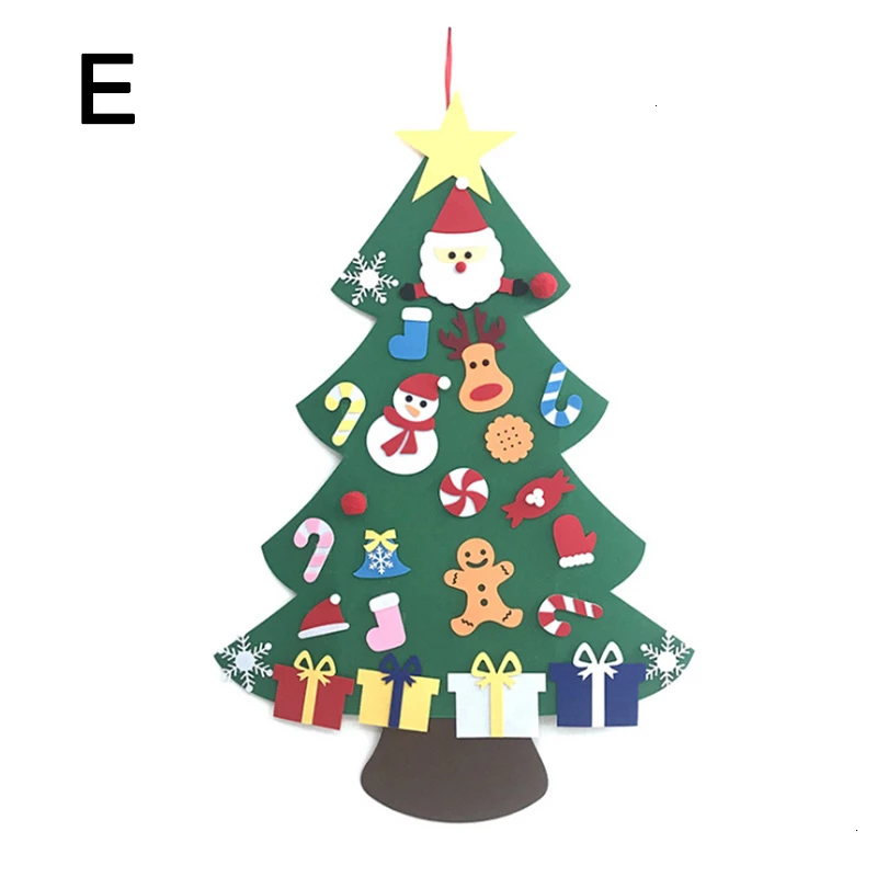 Educational Toys 3D Puzzle Christmas Tree 3D DIY Felt Artificial Tree Toys Wall Hanging Ornaments New Year Gift Puzzles For Kids - Цвет: WJ4052E