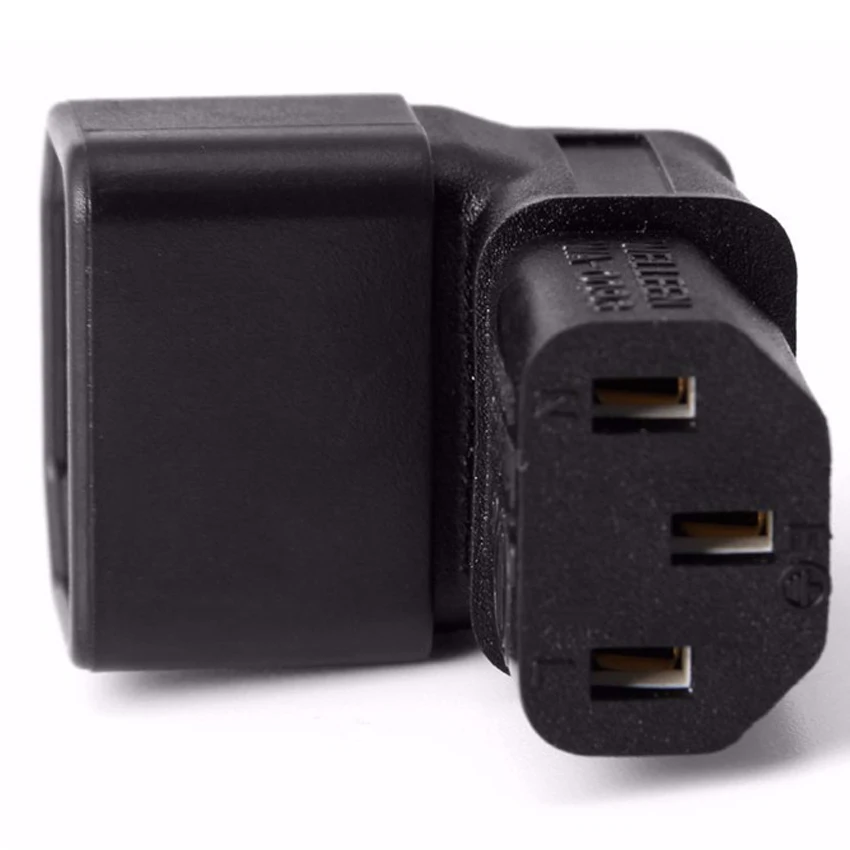 Черный CE медный стандартный разъем 90 градусов IEC320 C14 штекер в C13 гнездовой для