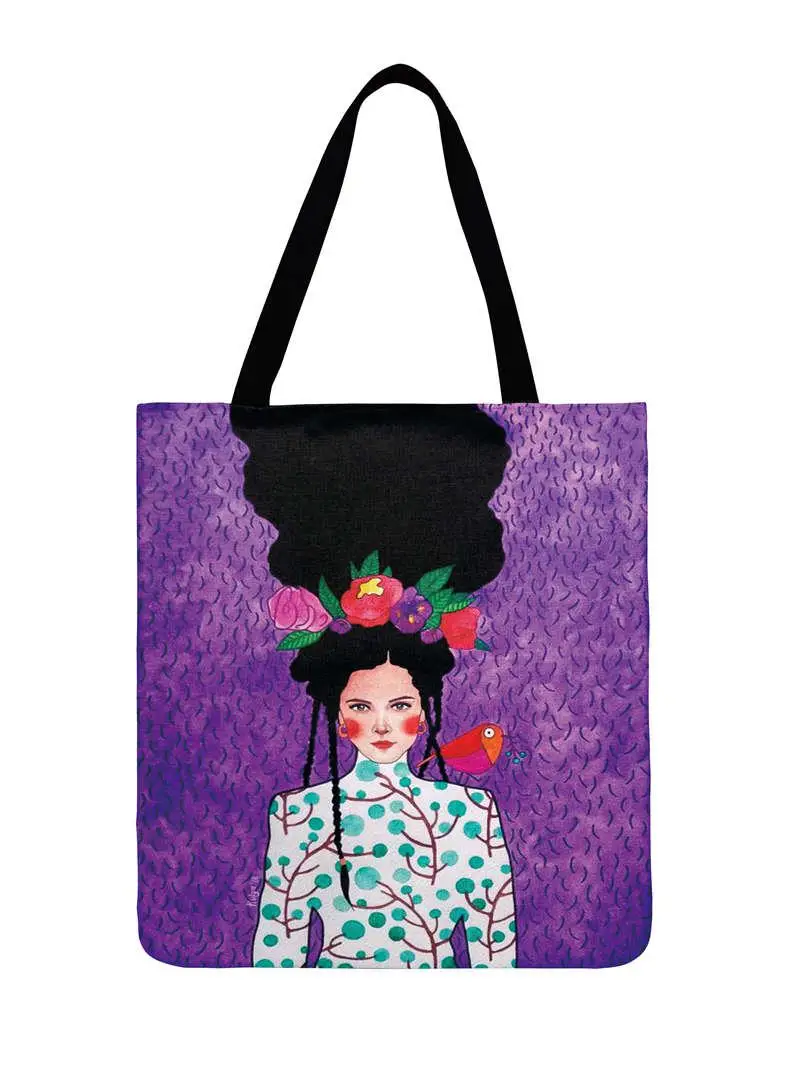 Fashion Shopping Modern Fashion Art Girls Painting Printed Tote Bags Ladies Shoulder Bag Women Casual Tote Outdoor Beach Bagbag 