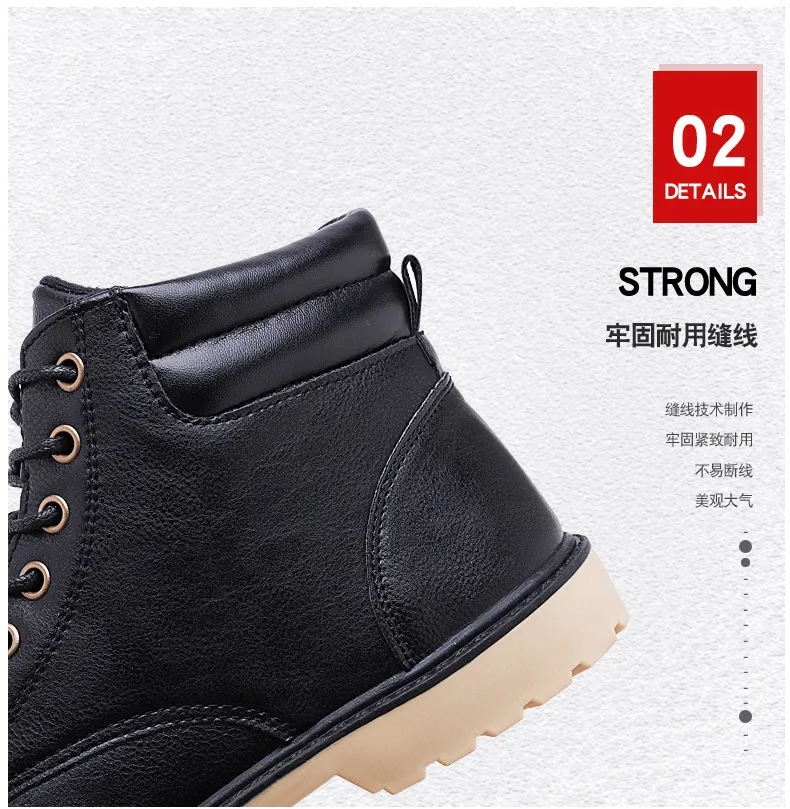 New Arrival Fashion Suede Leather Men Snow Boots Autumn Winter Warm Plush Men boots Ankle Boots casual Martin boots Flat shoes