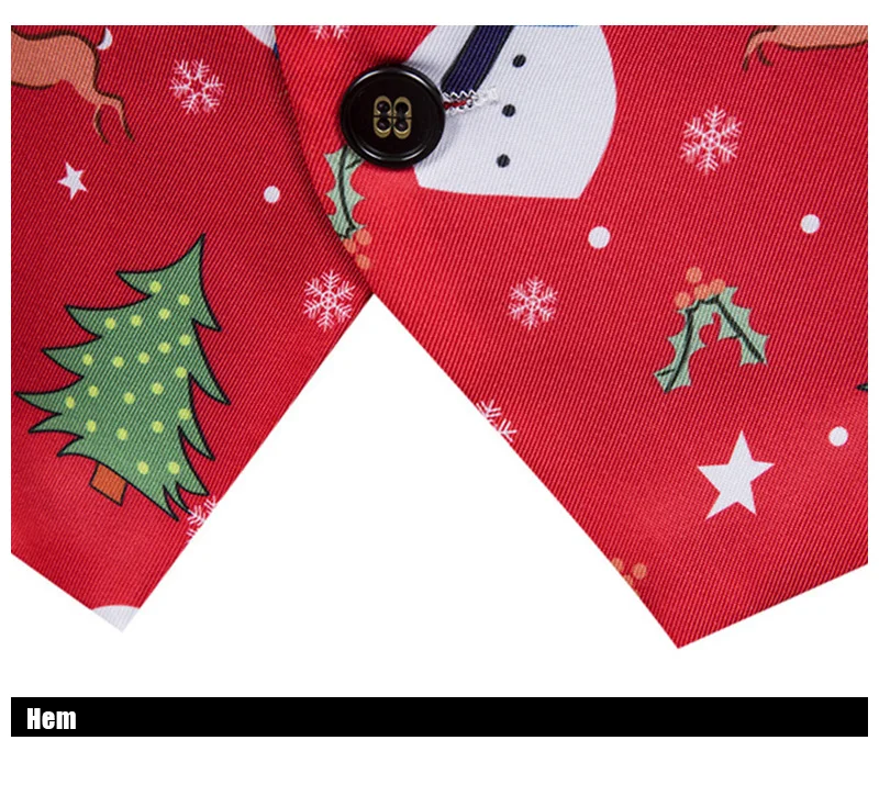 Árvore de Natal 3D masculina colete estampado,