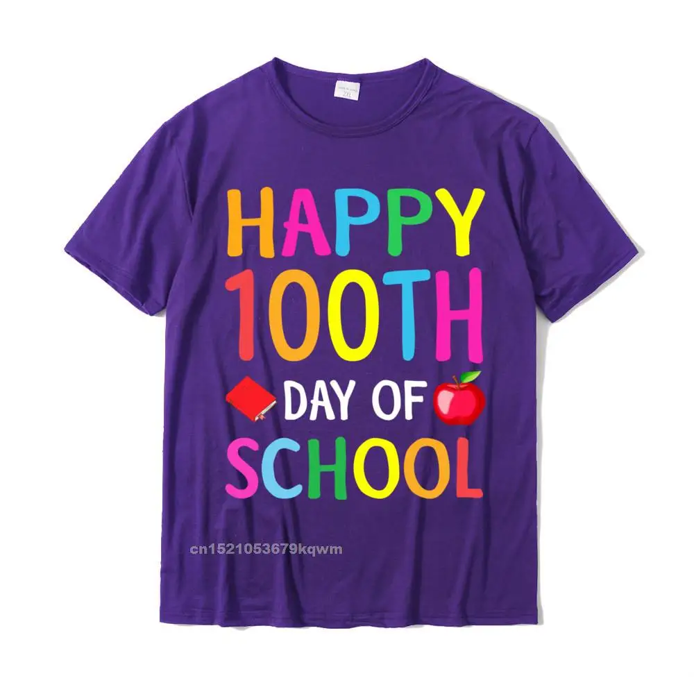 Group Round Neck Tshirts Fall Tops T Shirt Short Sleeve 2021 Newest 100% Cotton Design T-Shirt Slim Fit Mens Top Quality Happy 100th Day of School Teacher Student Long Sleeve T-Shirt__4646 purple