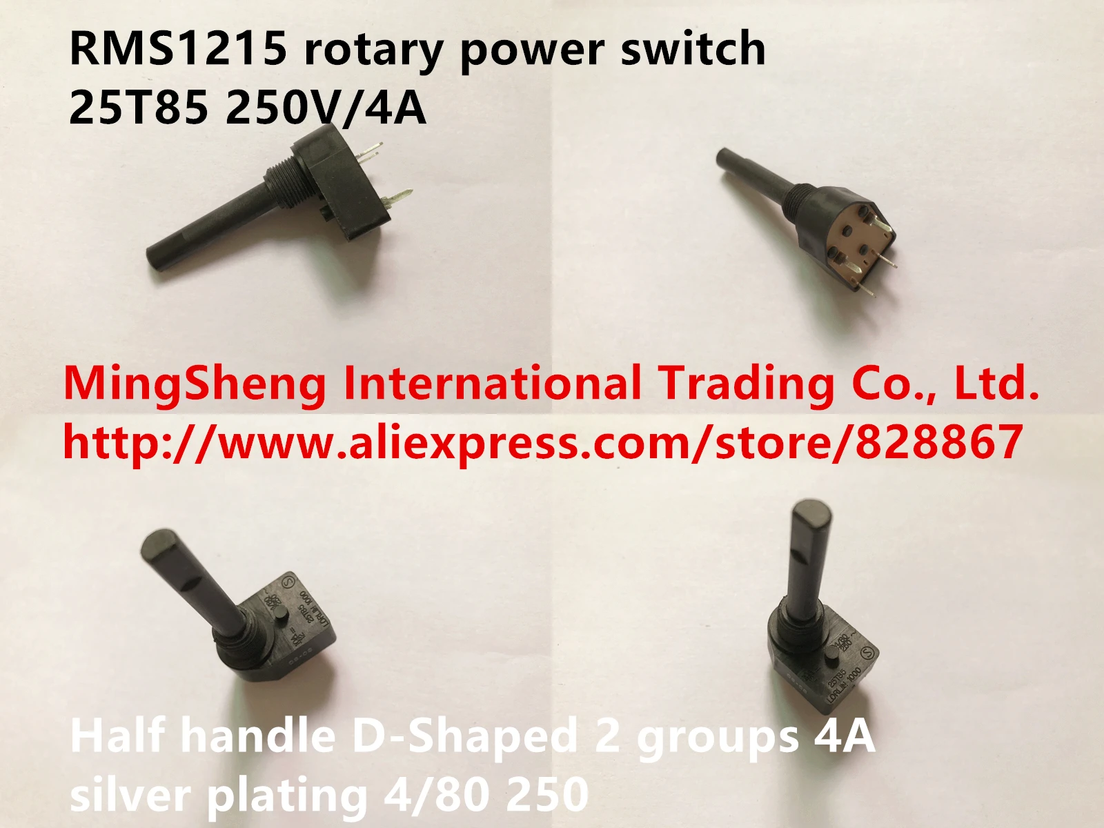 Оригинальный новый поворотный выключатель питания 100% RMS1215 25T85 250 В/4A полуручка