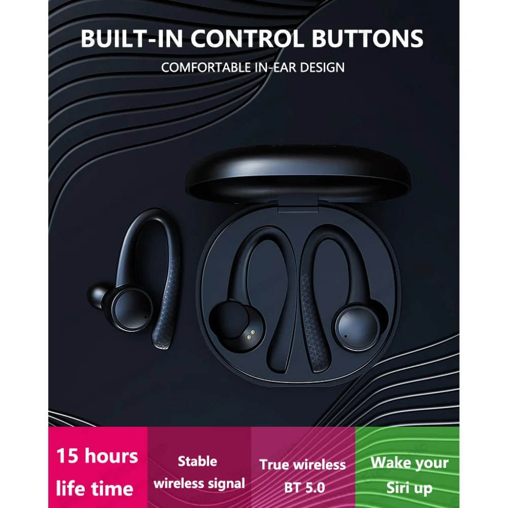 TWS стереонаушники T7 Pro с поддержкой Bluetooth 5 0 и зарядным футляром|Наушники