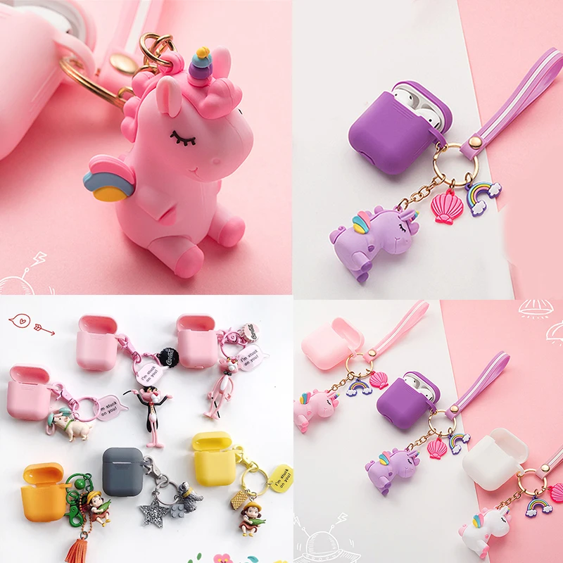 

For Xiaomi AirDots Pro case cute Cartoon with key ring Silicone Cases Bluetooth Wireless Earphone Cover for Xiaomi Mi Air case