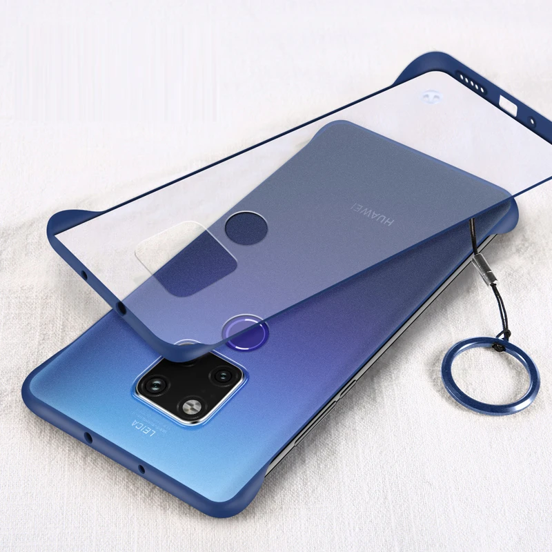 blue YueTuo бампер с кольцом Прозрачный чехол для Huawei Mate 10 20 pro x 20x mate20 mate10 ультра тонкий матовый жесткий чехол для телефона - Цвет: blue