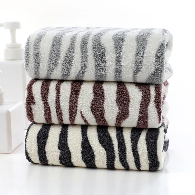 T237A Nice Zebra stripe Microfiber water Absorbent 70cm*140cm and 34cm*74cm quick dry bath towel and face towel 4