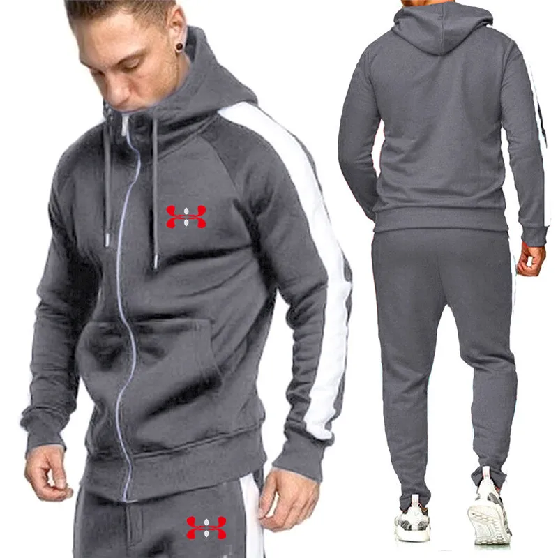 Seller new brand tracksuit 2019 fashion hoodies for Men Sportswear two-piece sets of thick hooded wool + Pants sports suit for men