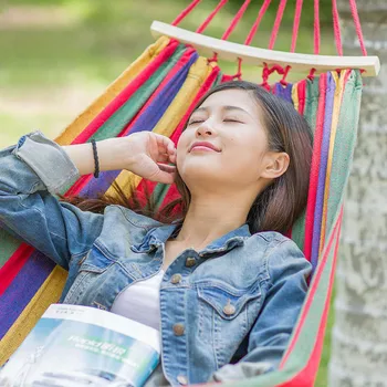 

Single Hammock Outdoor 260x100cm Garden Swings Outdoor Camping Hammock Hanging Chair Bed Portable