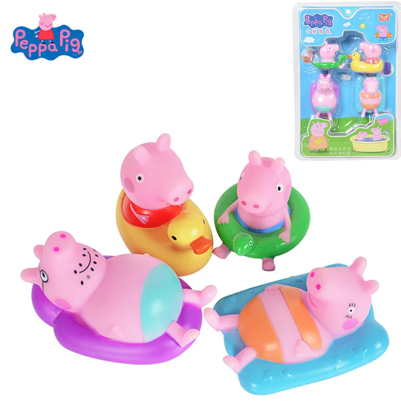 

Original Peppa Pig child Bathing Playing In The Water Toys Action Figure piggy a family Children bath toy gift