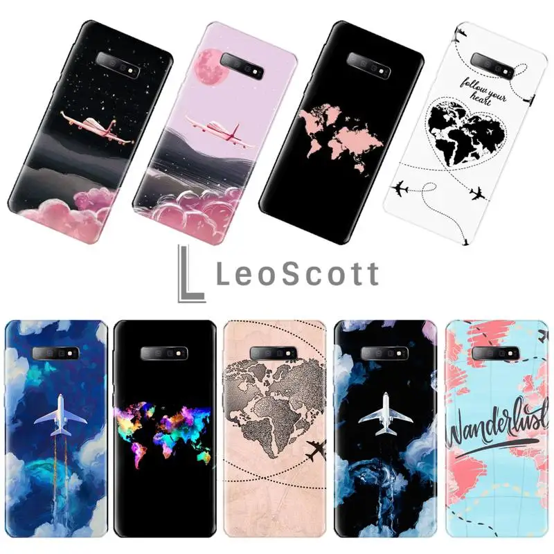 Дорожный мягкий чехол для телефона с картой мира Samsung Galaxy S5 S6 S7 S8 S9 S10 S10e S20 edge plus lite |