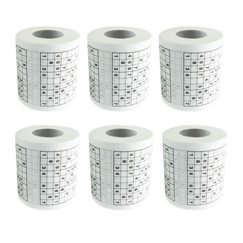 

6 Rolls 250 Knots Durable Printed Tissue Paper Toilet Roll Paper Good Puzzle Game Health Sanitary Paper Toilet Tissue