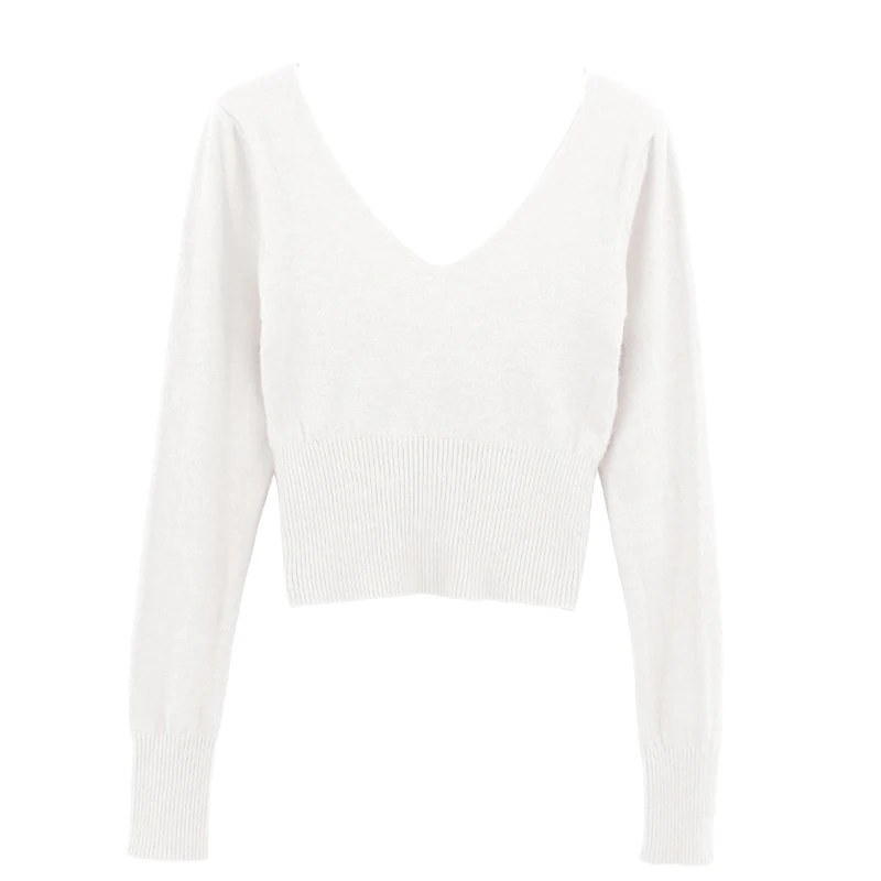 Children V Neck Long Sleeve Dance Korean Sweater Girls Winter Autumn Warm High Waist Dance Ballet Knitted Sweater