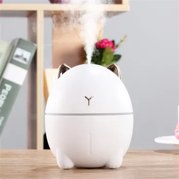 

Usb Air Humidifier Desktop Cute Cat Ultrasonic Moisture Aromatherapy Essential Oil Diffuser Night Light Humidifiers 200ml#g40