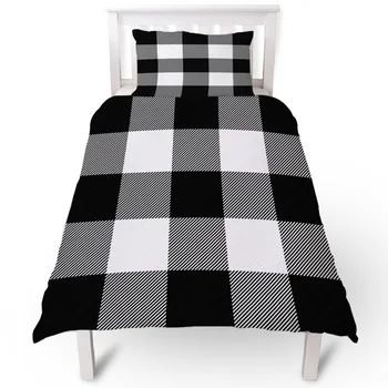

Black And White Mosaic Grid Duvet Cover Pillow Case Quilt Cover Set Bedclothes Single Bedding Sets For Bed