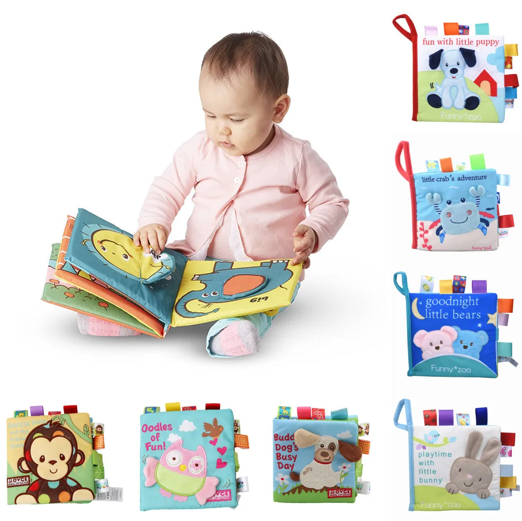 Carton Baby Toys Soft Cloth Books Rustle Sound Infant Educational