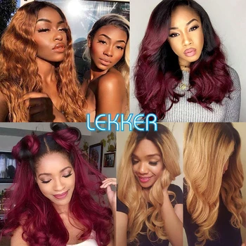 

Ombre Lace Front Wig Brazilian Remy Hair Body Wave Lace Frontal Wigs 13X4 Lace Front Women Wig 1b 27 20 99j Ombre Human Hair Wig