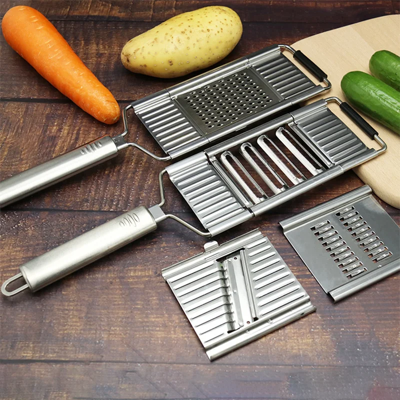 Multifunktions-Gemüsereibe Küchenhelfer aus Edelstahl Kartoffelschredder Fleischwolf Cutter Slicer Küchenzubehör_voghion.com
