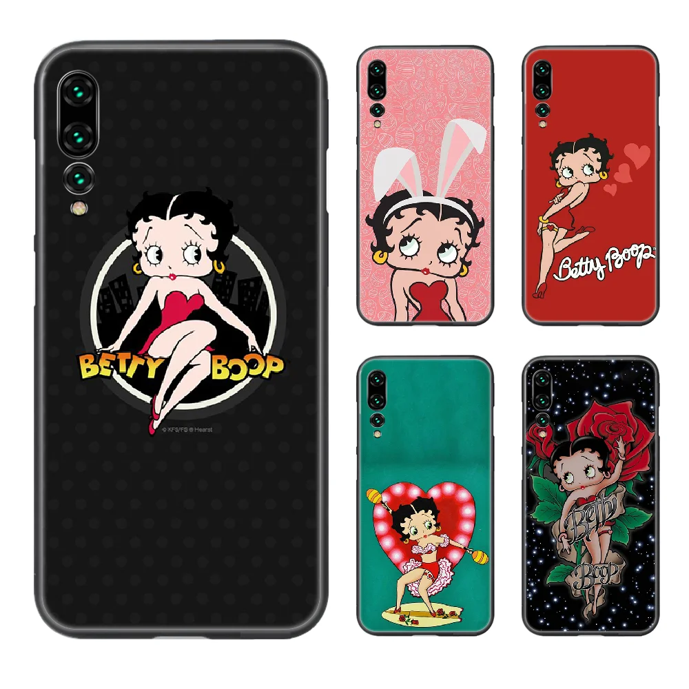 Чехол для телефона betty boop Корпус Корпуса Для Huawei P8 P9 P10 P20 P30 P40 Lite Pro Plus smart Z 2019 черный